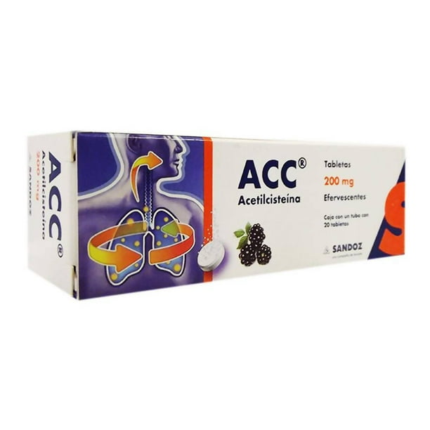 ACC 20 Tabletas Efervescentes, Lab. Sandoz (Acetilcisteína 200 mg)