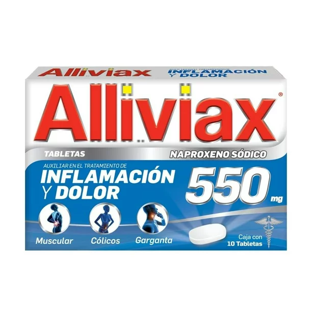 Alliviax 550 10 Tab. Tabletas Lab. Genomma Lab (Naproxeno 550.000 mg)