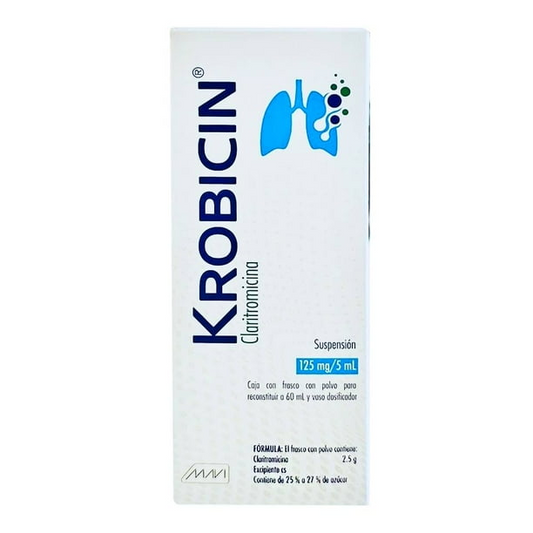 Krobicin 60 ml Suspensión (oral) Lab. Mavi (Claritromicina 125.000 mg / 5 ml)