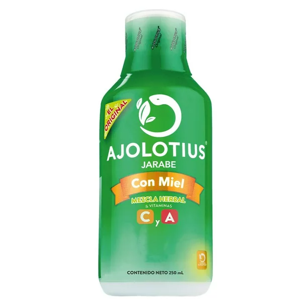 Ajolotius 250 ml Jarabe, Productos Ajolotius (Ácido Ascórbico (Vitamina C), Bugambilia, Eucalipto, Menta, Miel de fructosa, Retinol (Vitamina A) , Tejocote 0.000 )