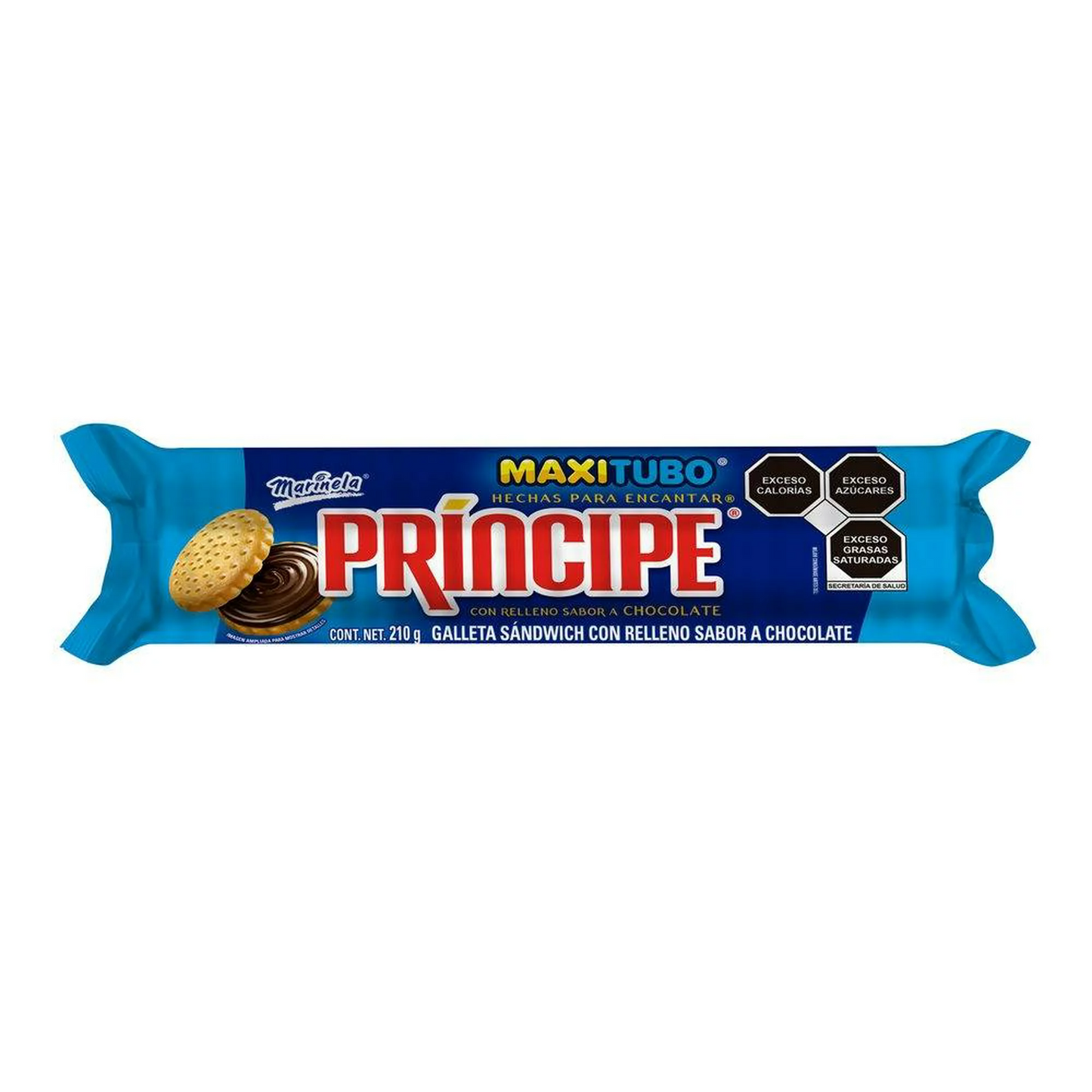 Galletas Tubo Príncipe Avellana 210 g, Marinela