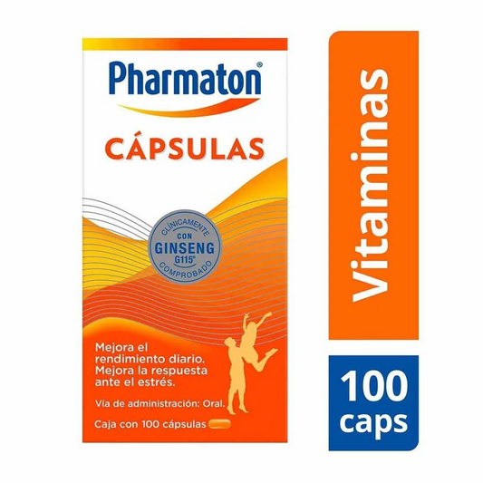 Pharmaton 100 cápsulas, Lab. Sanofi (Vitaminas y Minerales con Ginseng)