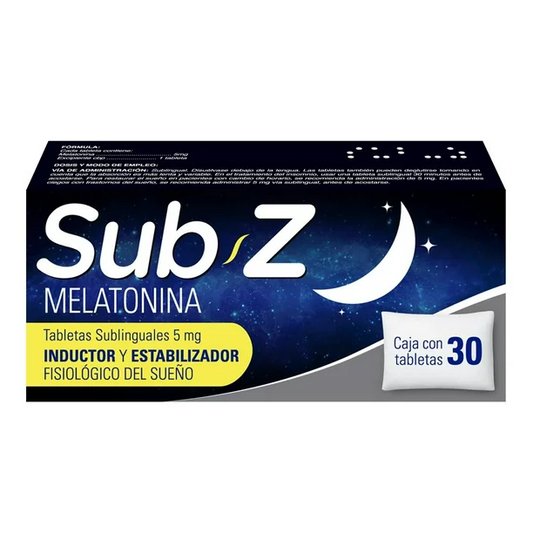 Sub Z 30 tabletas sublinguales, Lab. Medix (Melatonina 5 mg)