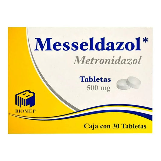 Messeldazol 30 tabletas, Lab. Biomep (Metronidazol 500 mg)