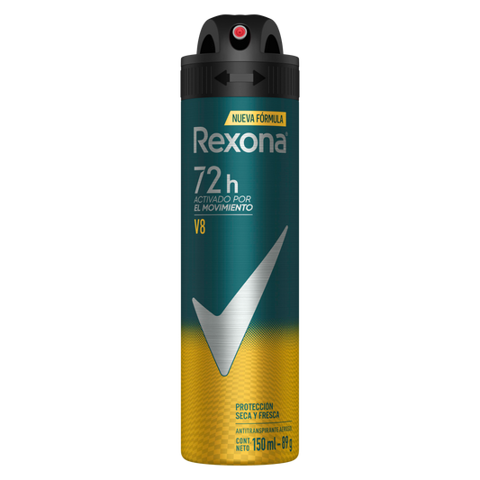 Desodorante en aerosol Rexona V8 72H 150 ml - 90 g, Unilever