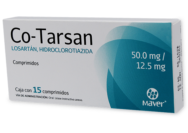 CO-TARSAN ( LOSARTAN, HIDROCLORATIAZIDA 50MG/12.5MG ) 15 COMPRIMIDOS, MAVER