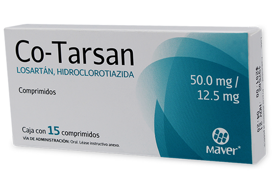 CO-TARSAN ( LOSARTAN, HIDROCLORATIAZIDA 50MG/12.5MG ) 15 COMPRIMIDOS, MAVER