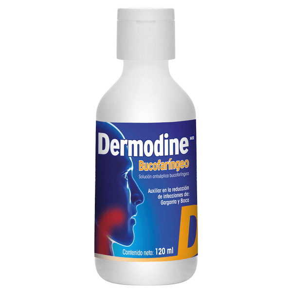 Dermodine Bucofaringeo 120 ml, Lab. Degasa (Yodopovidona 8 g / 100 ml)