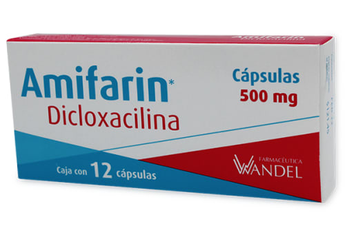 Amifarin 12 Cápsulas Cápsulas Lab. Wandel (Dicloxacilina 500.000 mg)