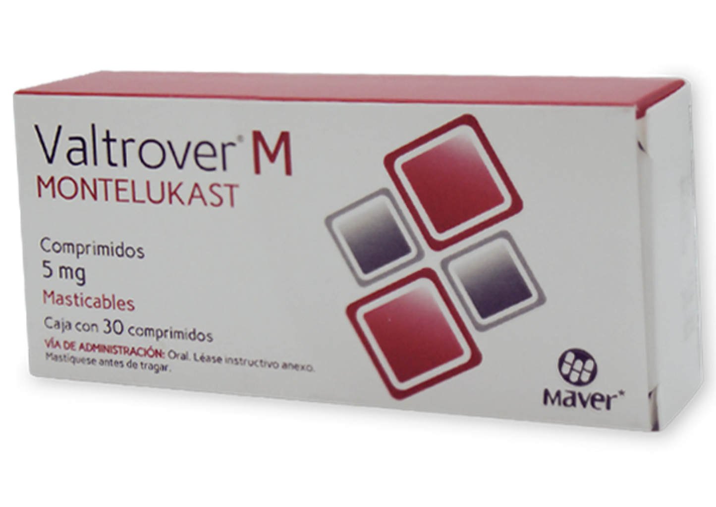 Valtrover M 30 comprimidos masticables, Lab. Maver (Montelukast 5 mg)