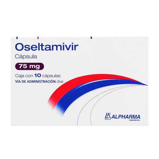 Oseltamivir 10 Cápsulas, Lab. Alpharma (Oseltamivir 75 mg)