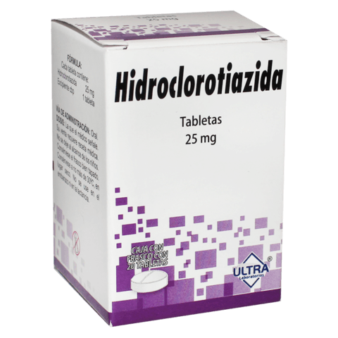 Hidroclorotiazida 20 tabletas, Lab. Ultra (Hidroclorotiazida 25 mg)