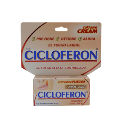 Cicloferon Color Piel Crema 2 g, Lab. Liomont (Aciclovir 0.050 g / 1 g)