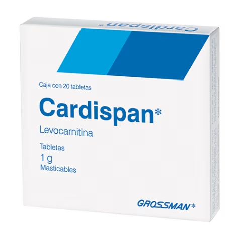 Cardispan 20 tabletas masticables, Lab. Grossman (Levocarnitina 1g)