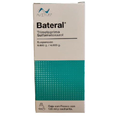 Bateral Suspensión 120 ml, Lab. Avitus (Trimetoprima 800 mg, Sulfametoxazol 4,000 mg / 100 ml)