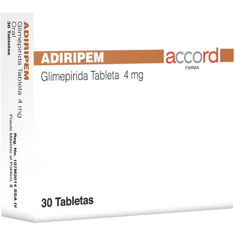 Adiripem 30 tabletas, Lab. Accord (Glimepiridina 4 mg)