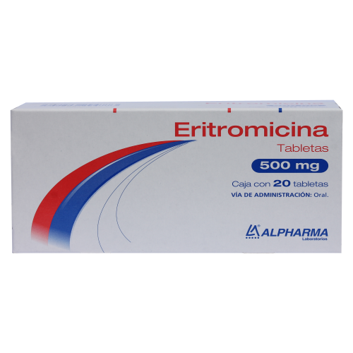 Eritromicina 20 tabletas, Lab. Alpharma (Eritromicina 500 mg)