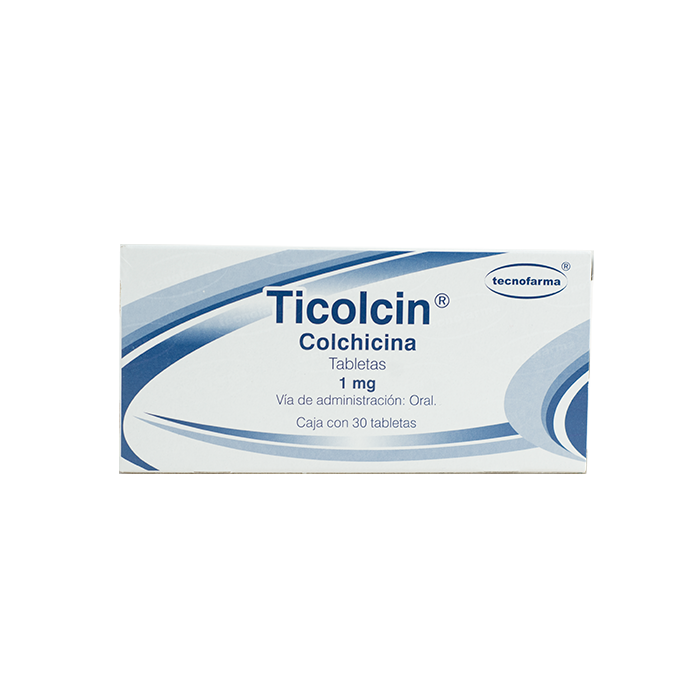 Ticolcin 30 tabletas, Lab. Tecnofarma (Colchicina 1 mg)