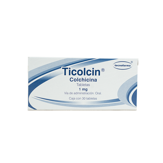 Ticolcin 30 tabletas, Lab. Tecnofarma (Colchicina 1 mg)