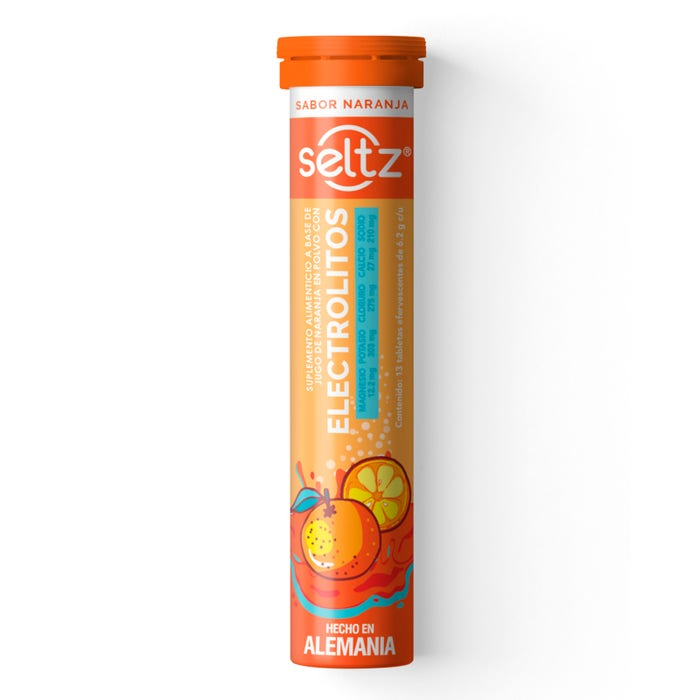 Seltz Sabor Naranja 13 tabletas efervecentes 6.2 g, Lab. Reivax