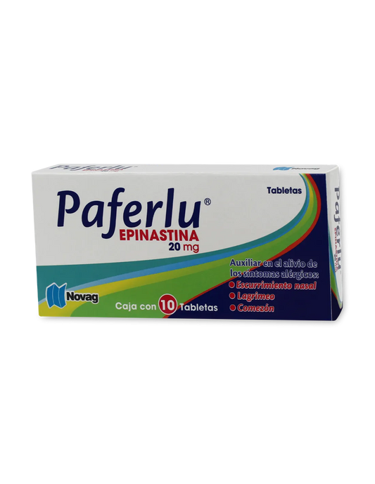 Paferlu 10 tabletas, Lab. Novag (Epinastina 20 mg)