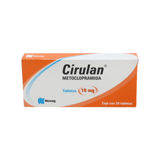 Cirulan 20 Tabletas, Lab. Novag (Metoclopramida 10 mg)