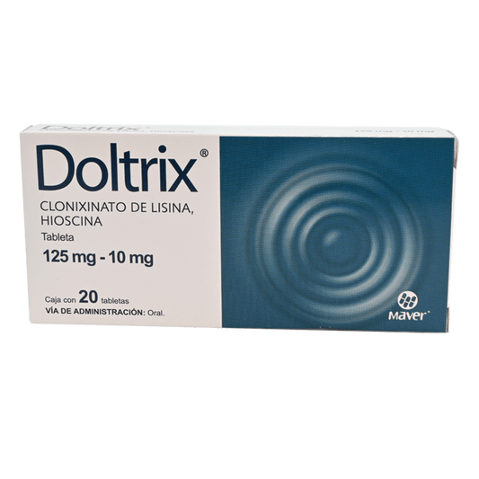 Doltrix 20 Tabletas Lab. Maver (Clonixinato de lisina 125.000 mg , Butilhioscina 10.000 mg)