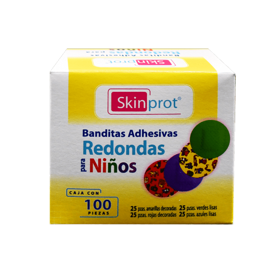 Banditas adhesivas redondas infantil 100 pzas  Skinprot