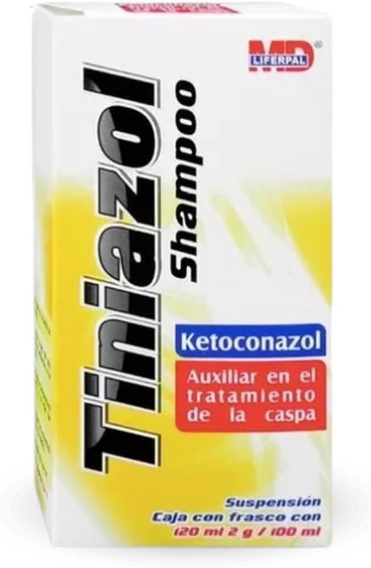 Tiniazol 120 ml Shampoo, Lab. Liferpal MD (Ketoconazol 2.000 g / 100 ml)