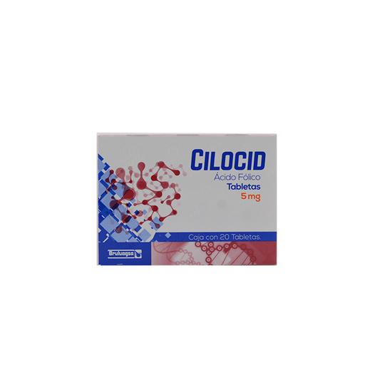 Cilocid 20 Tabletas, Lab. Bruluagsa (Ácido fólico 5 mg)