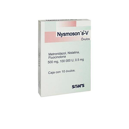 Nysmoson s-V (Metronidazol 500 mg, nistatina 100 000 U, Fluocinolona 0.5 mg)