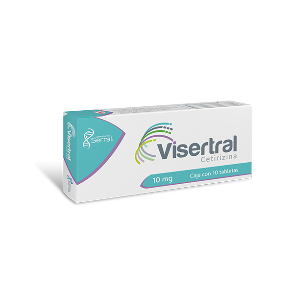 Visertral 10 tab. Tabletas Lab. Serral (Cetirizina 10.000 mg)