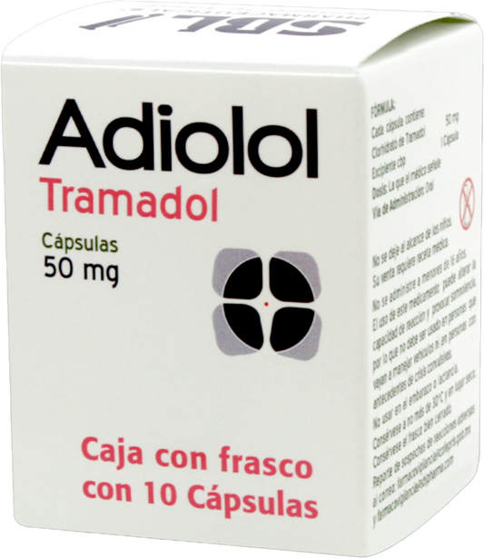 Adiolol 10 cápsulas, Lab. SBL (Tramadol 50 mg)