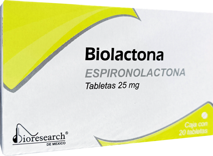 Biolactona 30 tabletas, Lab. Bioresearch (Espironolactona 25 mg)