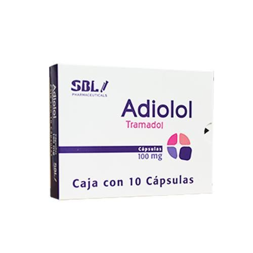 Adiolol 10 cápsulas, Lab. SBL (Tramadol 100 mg)