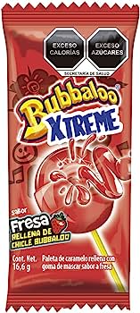 Paleta Bubbaloo Xtreme Fresa 16.6 g / 1 paleta  Adams