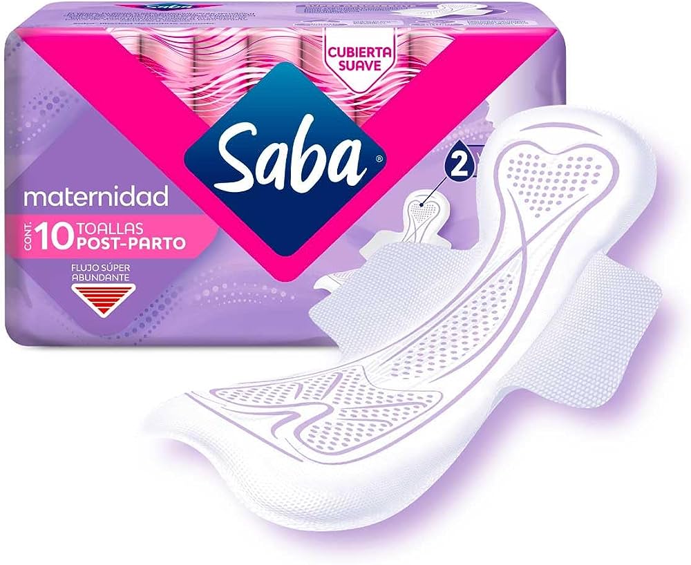 Toalla Sanitaria Saba Maternidad Parto 10 toallas