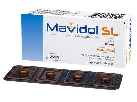 Mavidol SL 4 Tab. Tabletas (Sublinguales) Lab. Mavi (Ketorolaco 30.000 mg)