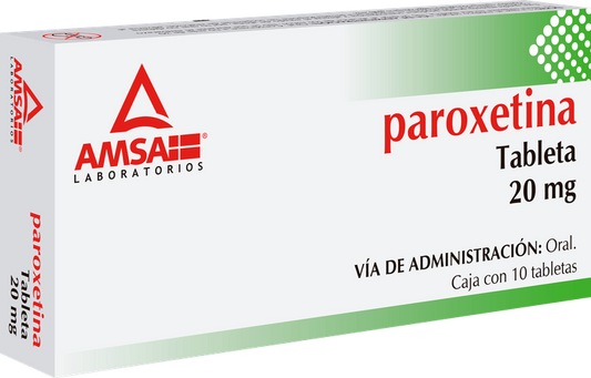 Paroxetina 10 Tabletas, Lab. AMSA (Paroxetina 20 mg)