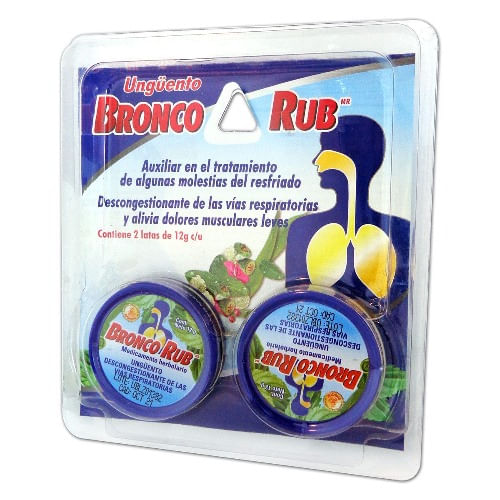 Bronco Rub Ungüento 2 Latitas de 12 g, Broncolin