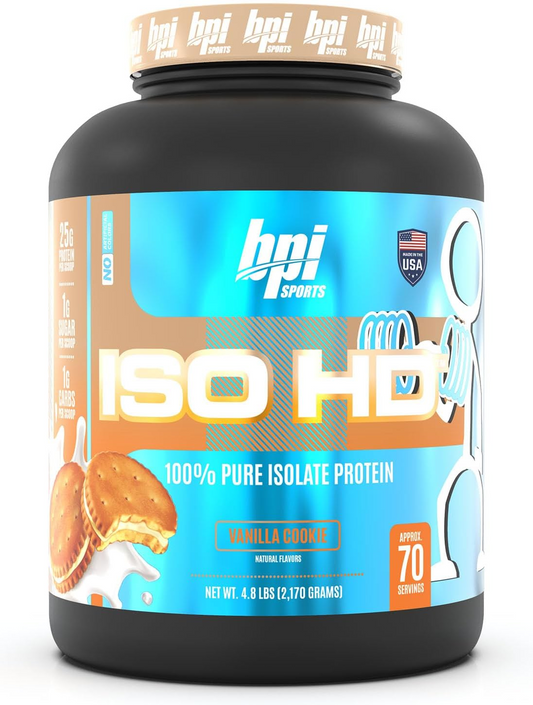 BPI Sports ISO HD Isolate Protein, 4.8 libras / 2.170 KG - 70 porciones