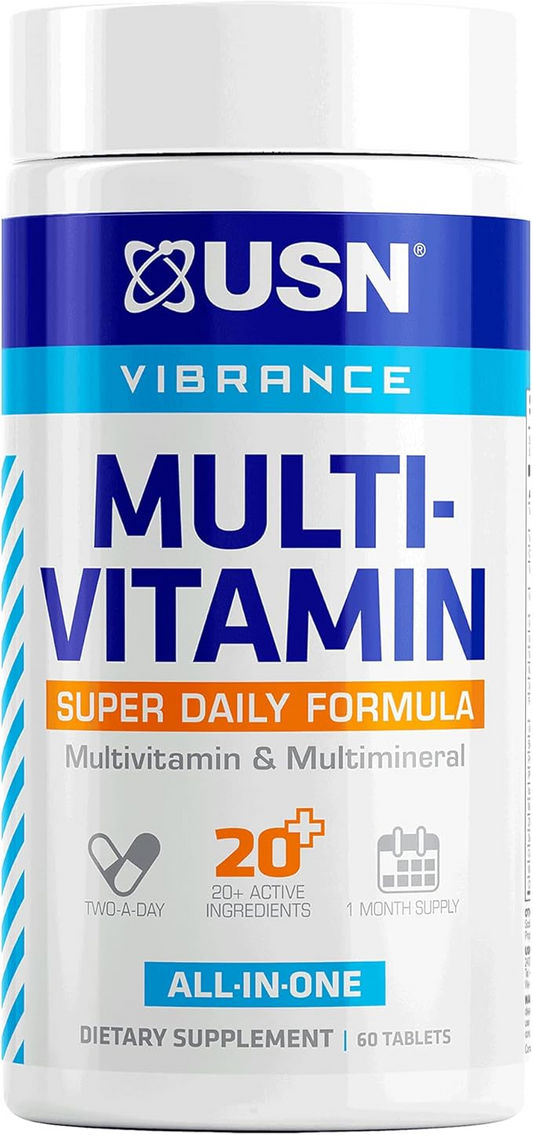 USN Suplementos multivitamínicos súper diarios con vitaminas y minerales esenciales y apoyo antioxidante, 60 cápsulas