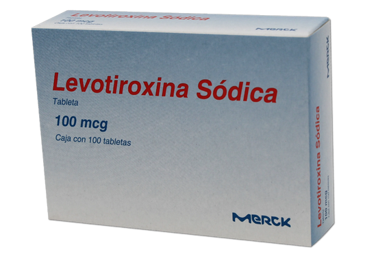 Levotiroxina Sódica 100 tabletas, Lab. Merck (Levotiroxina Sódica 100 mcg)