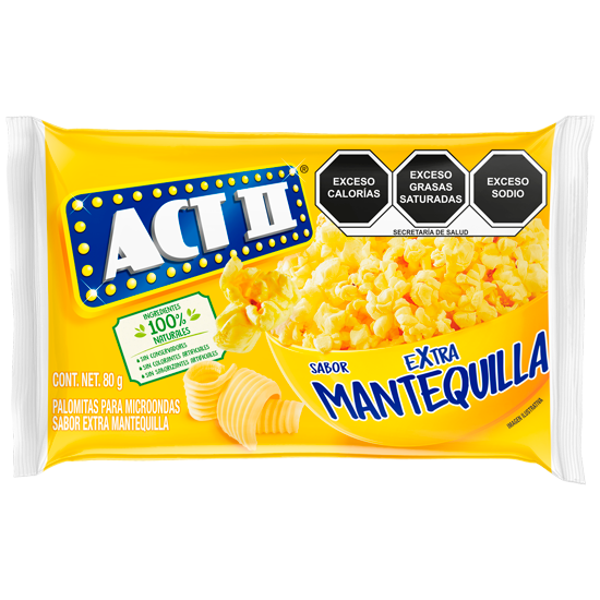 Palomitas de maíz ACT II sabor extra mantequilla 80 g, Conagra