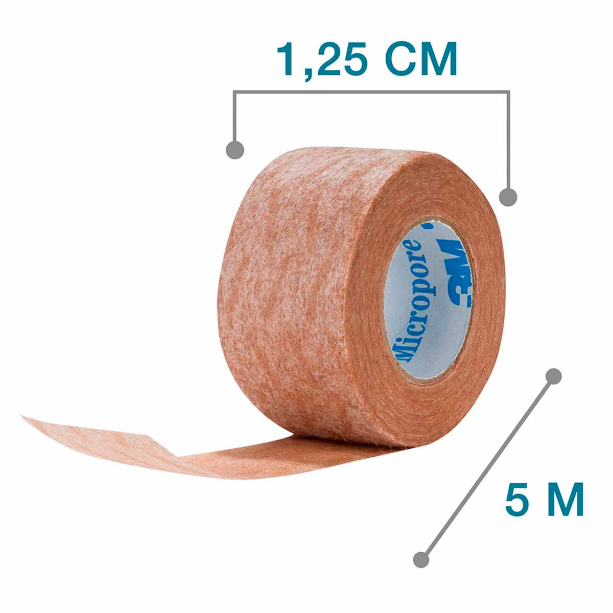 Cinta Micropore Piel 1" 2.5 cm x 5 m, 3M