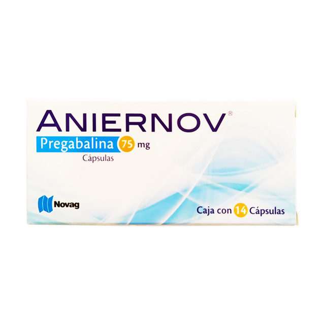 Aniernov 14 cápsulas, Lab. Novag (Pregabalina 75 mg)