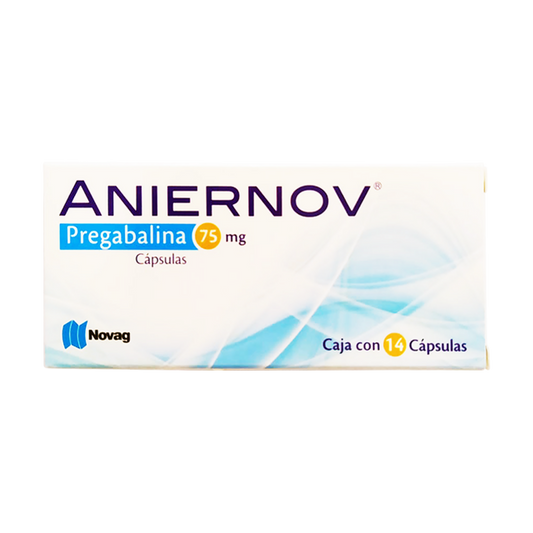 Aniernov 14 cápsulas, Lab. Novag (Pregabalina 75 mg)