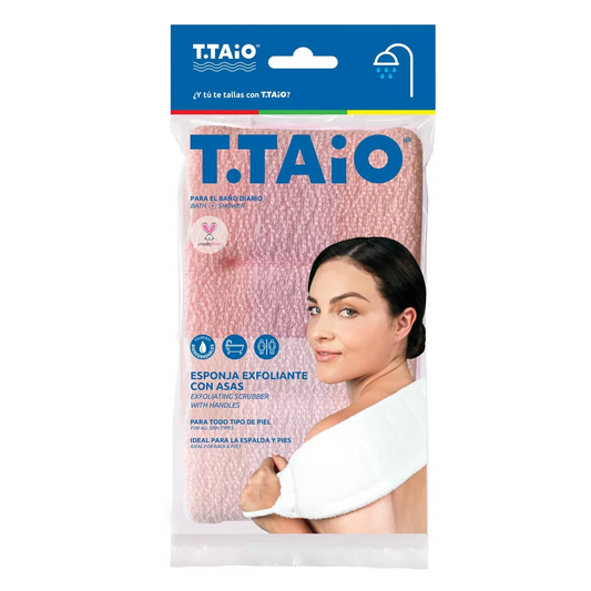 Esponja exfoliante con asas para espalda 1 pza, T.Taio