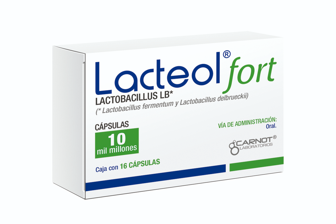 Lacteol Fort 16 cápsulas, Lab. Carnot (Lactobacillus LB 340 mg ó 10 mil millones)