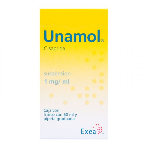 Unamol Suspensión 60 ml, Lab. Exea (Cisaprida 1 mg / 1 ml)